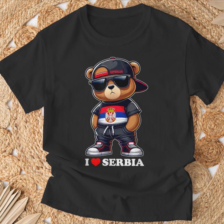 I Love Serbia Serbian Flag Teddy Bear Srbija T-Shirt Geschenke für alte Männer