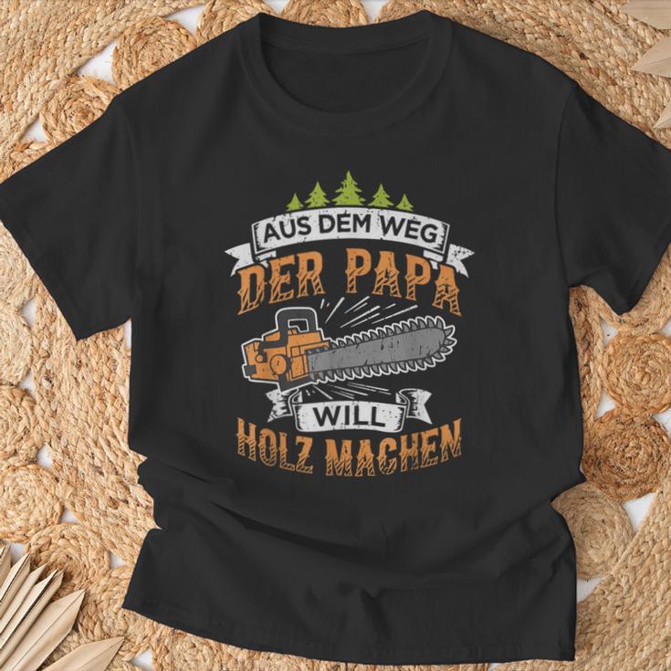 Lumberjack Papa Will Holz Machen Chainsaw Forstwirt T-Shirt Geschenke für alte Männer