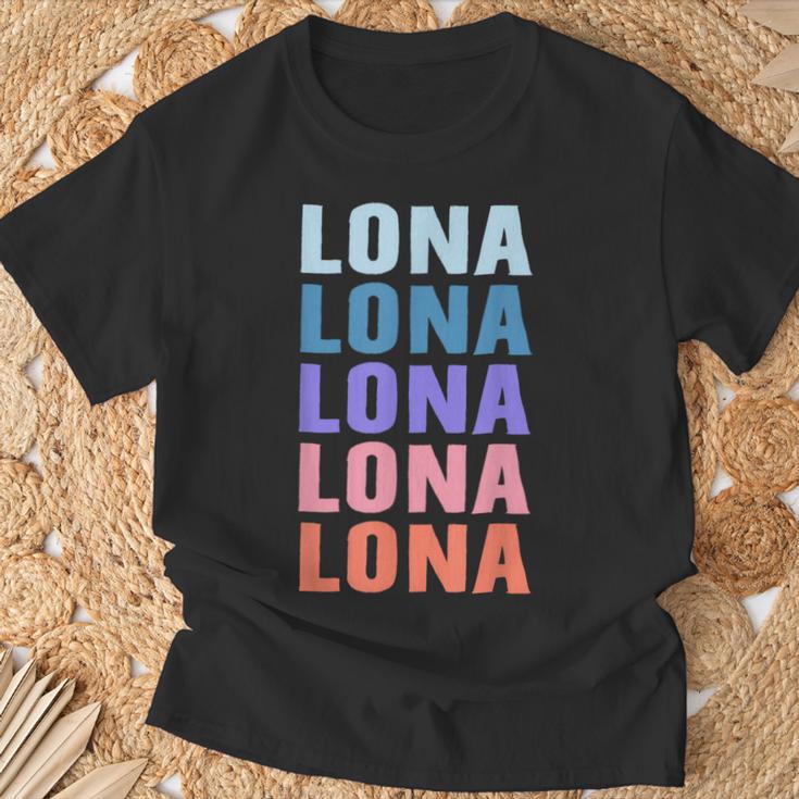 Lustiges Geschenk Name Lona Personalisierteorname T-Shirt Geschenke für alte Männer