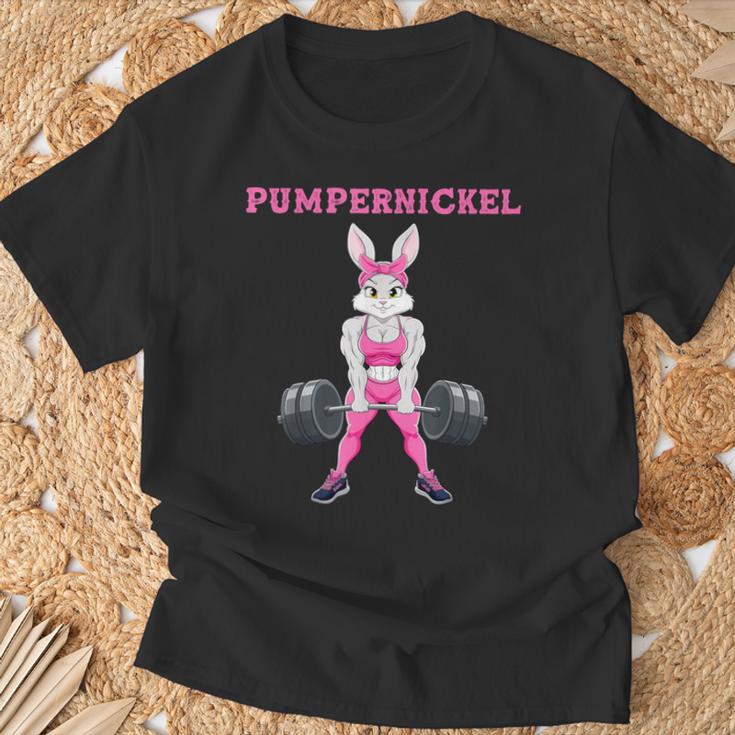 Lustiges Pumpernickel Damen Fitness Workout T-Shirt Geschenke für alte Männer