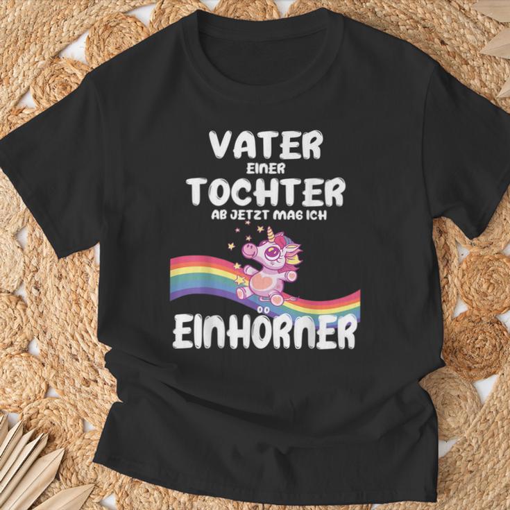 Lustigesater Einer Tochter Einhörner Geburt Baby T-Shirt Geschenke für alte Männer