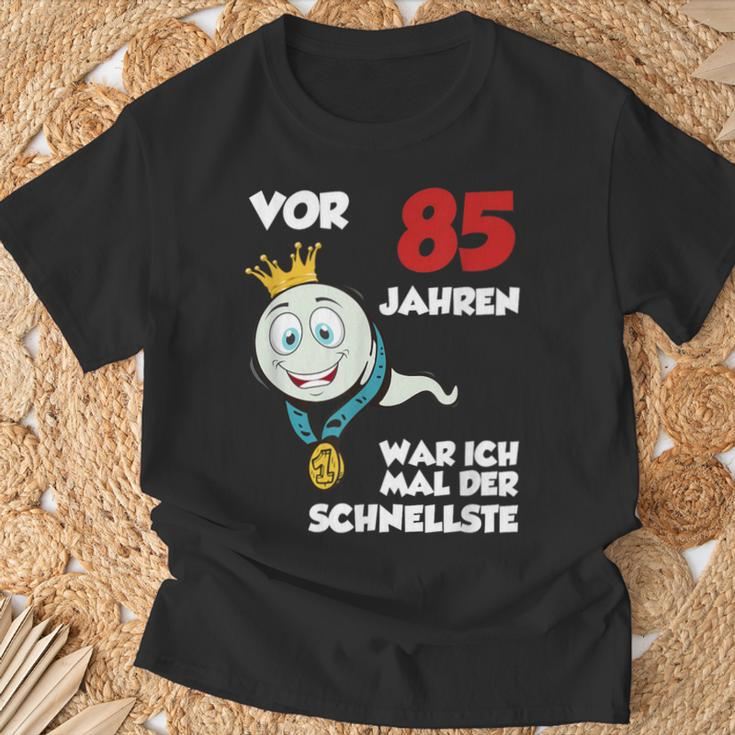 Man Or 85 Jahren War Ich Mal Der Schnellste 85Th Birthday S T-Shirt Geschenke für alte Männer