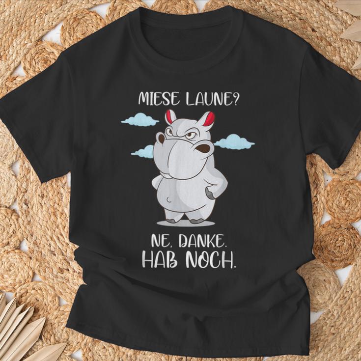 With Meckerndes Nilopferd Miese Laune Hab Noch Nölpferd Rumnölen T-Shirt Geschenke für alte Männer