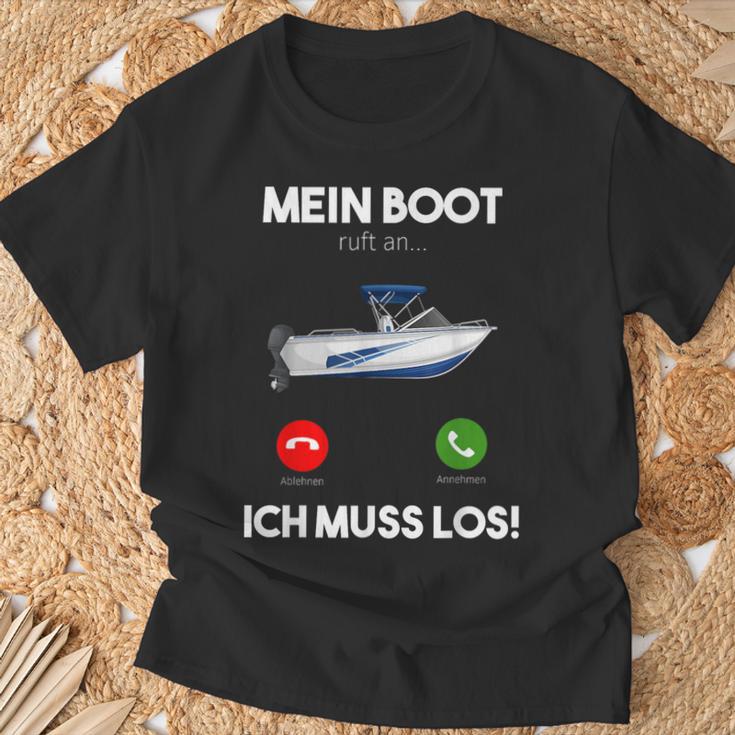 Mein Boot Ruft An Ich Muss Los Motorboat Yacht Ship T-Shirt Geschenke für alte Männer