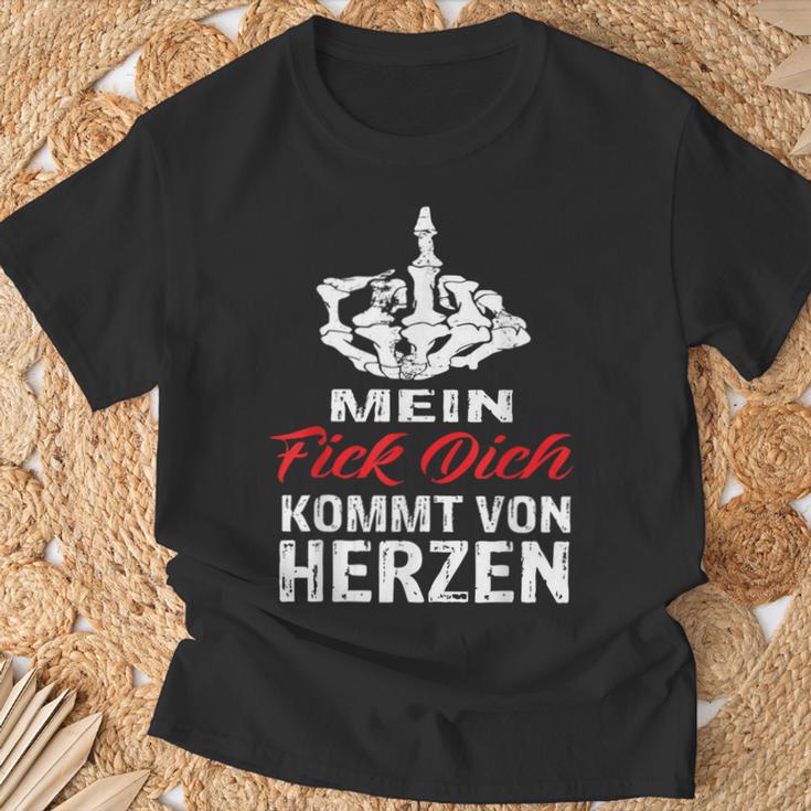 Mein Fick Dich Kommton Herzen Sayings Ironie S T-Shirt Geschenke für alte Männer