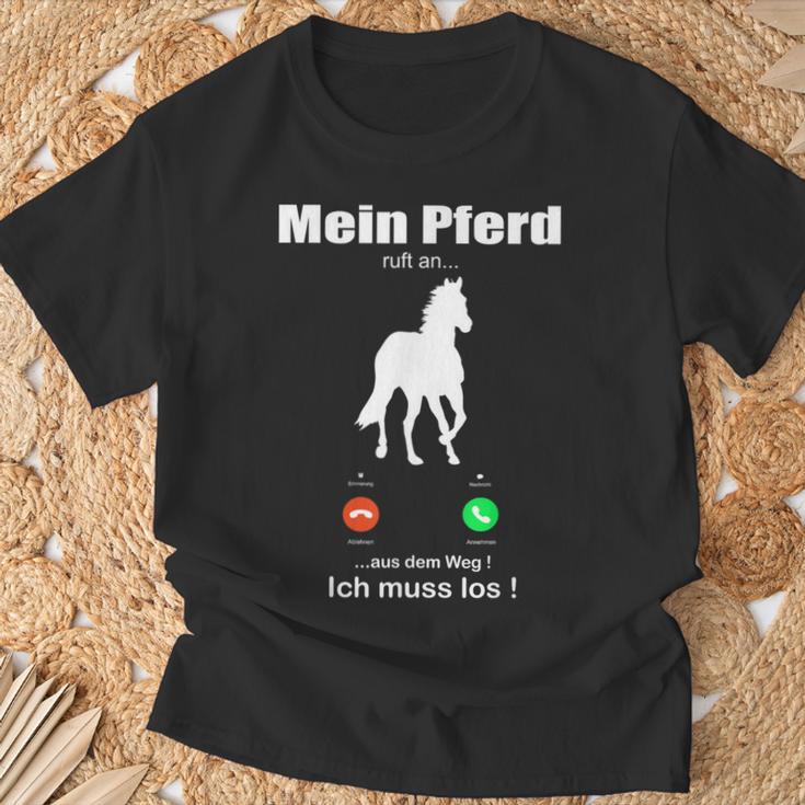 Mein Pferd Ruft An Pferde T-Shirt Geschenke für alte Männer