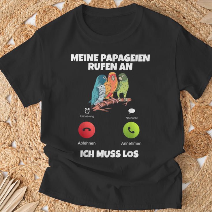 Meine Parageien Rufen An Ich Muss Los Paragei T-Shirt Geschenke für alte Männer