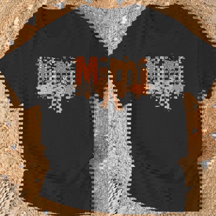 Mimi Pumpkin Fall Coquette Bow Thanksgiving Mom Women T-Shirt Gifts for Old Men