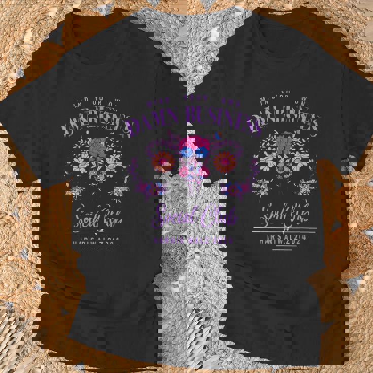 Mind Your Own Damn Business Harris Walz Waltz 2024 Floral T-Shirt Gifts for Old Men