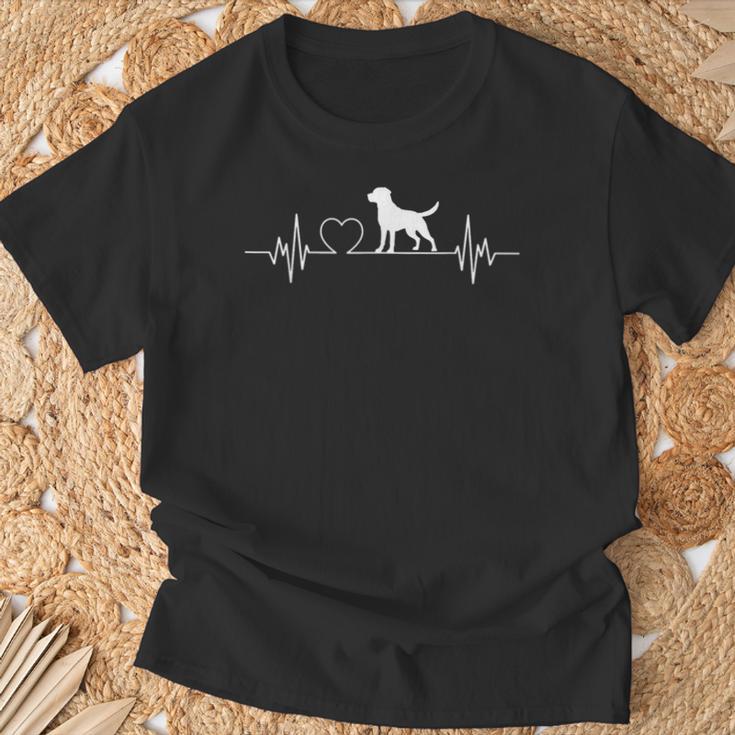 Niedlicher Herzschlag-Labrador T-Shirt Geschenke für alte Männer