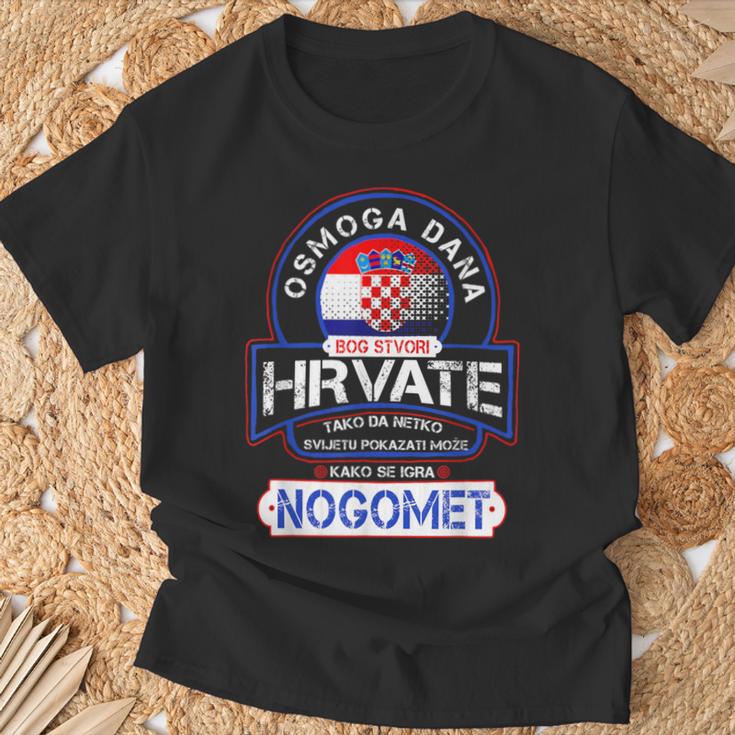 Nogomet Hrvatska Football And Croatia S T-Shirt Geschenke für alte Männer