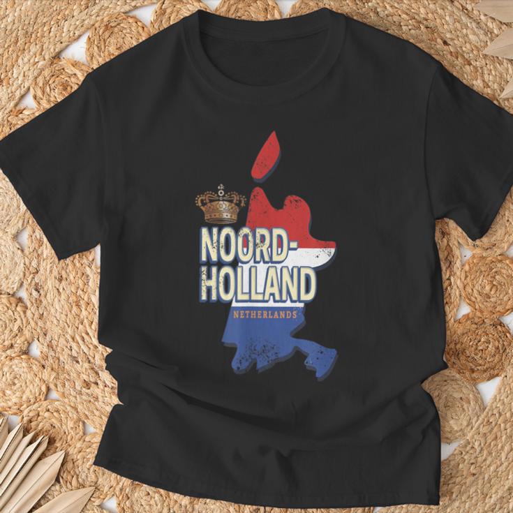 Nordholland Niederlande Retro Landkarte Hollandintage T-Shirt Geschenke für alte Männer