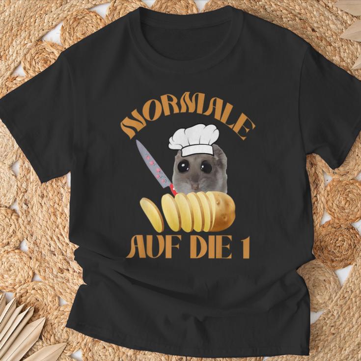 Normale Potatolen Auf Die 1 Sad Hamster Chef T-Shirt Geschenke für alte Männer