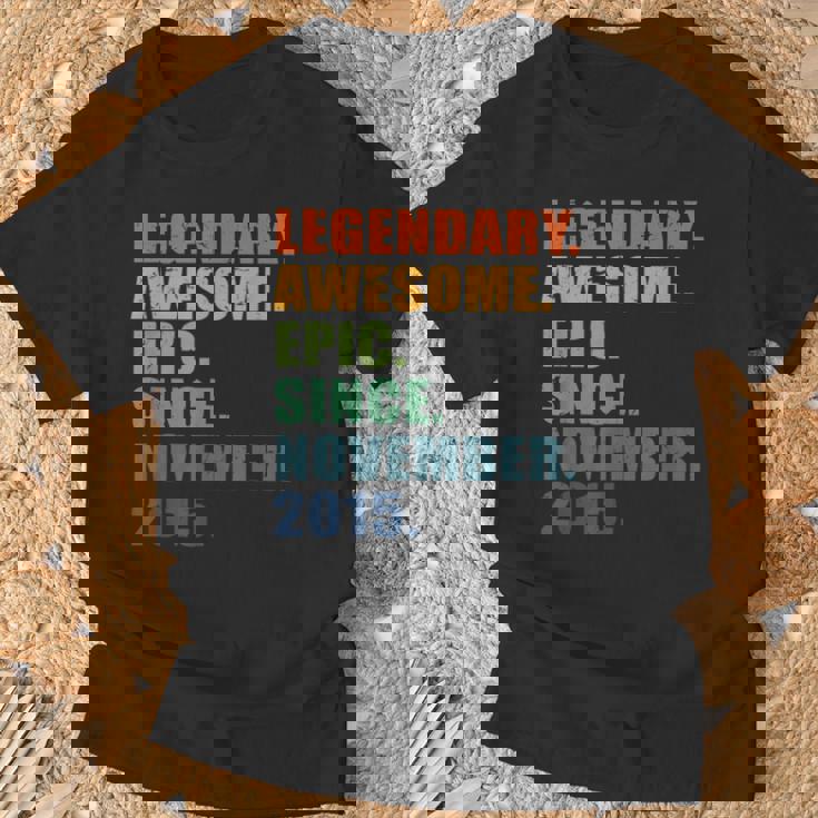 Noviembre 2015 8º Cumpleaños Niños Niñas 8 Años Aniversario Camiseta unisex Regalos para ancianos