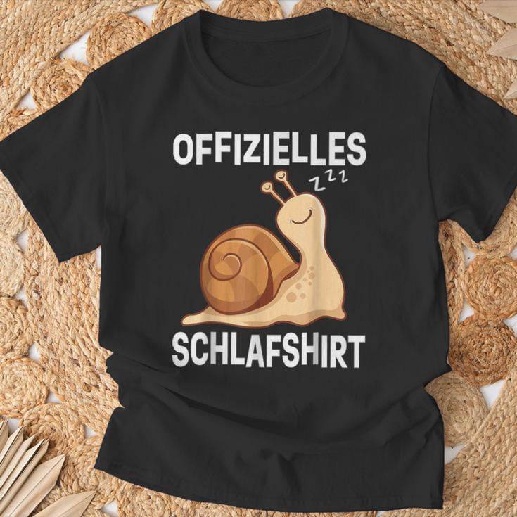 Offizieller Snail Sleep Schlafanzug Snail Late Sleeper T-Shirt Geschenke für alte Männer