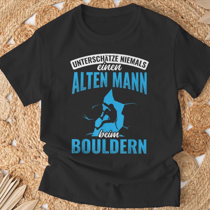 Old Man Bouldering Climbing Pensioner Boulderer T-Shirt Geschenke für alte Männer