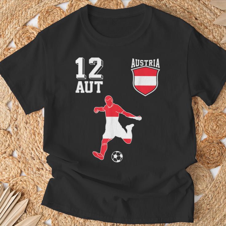 Österreich Fan Em Spieler Ball Nummer 12 T-Shirt Geschenke für alte Männer