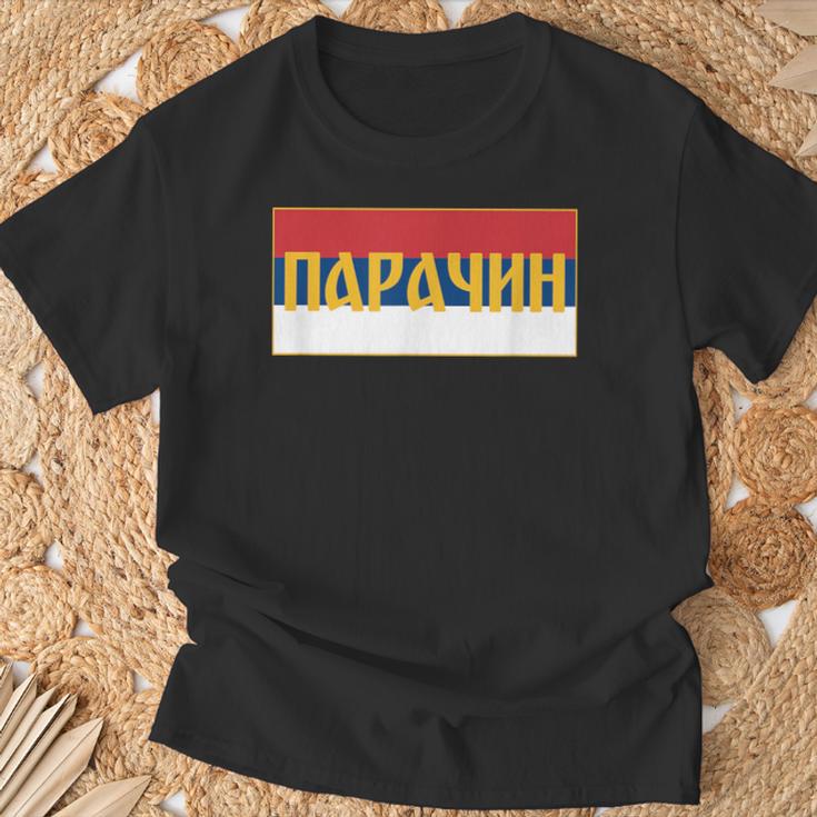 Paracin Pomoravski Okrug Srpska Zastava Serbian Flag T-Shirt Geschenke für alte Männer