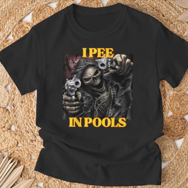 I Pee In Pools Cringe Hard Skeleton Meme T-Shirt Geschenke für alte Männer