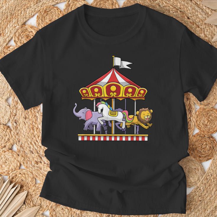 Pferdekarussell Nette Karnevalsfahrt Tiere Zirkus T-Shirt Geschenke für alte Männer