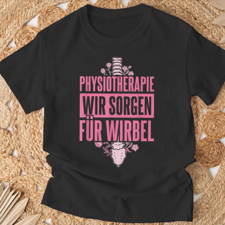 Physiotherapie Wir Sorgen Für Wirbel Physioherapeutin T-Shirt Geschenke für alte Männer