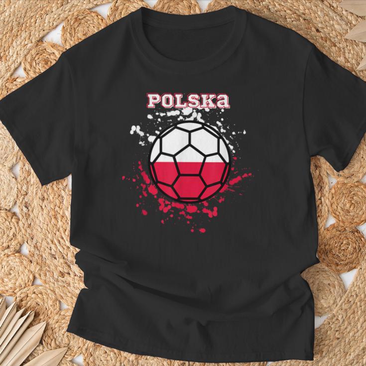 Polen Fußball Polska Fan-Trikot Mit Polnischer Flag T-Shirt Geschenke für alte Männer