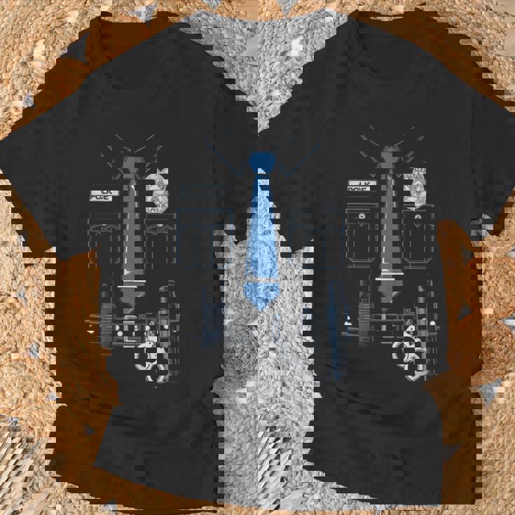 Police Costume Uniform Badge Officer Sheriff Police T-Shirt Gifts for Old Men