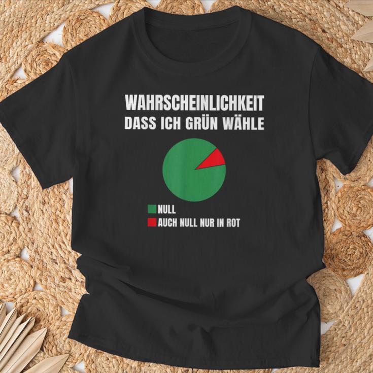 Probability Dass Ich Gegen Grüne Grün Nein Danke T-Shirt Geschenke für alte Männer