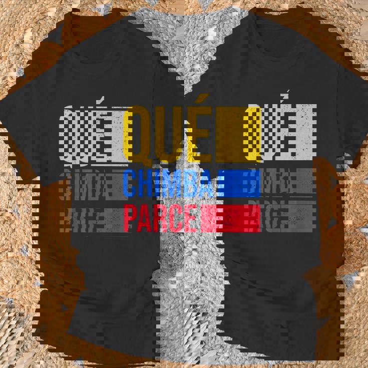 Qué Chimba Parce Colombia Flag Retro Vintage Colombian Slang T-Shirt Gifts for Old Men