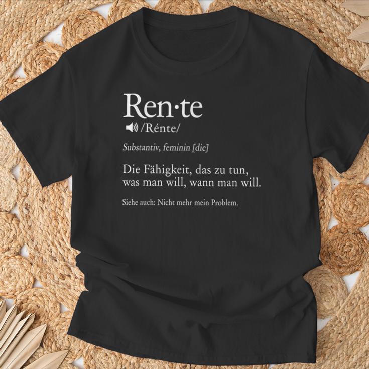 Rente Substantiv Rentner Pensioner T-Shirt Geschenke für alte Männer