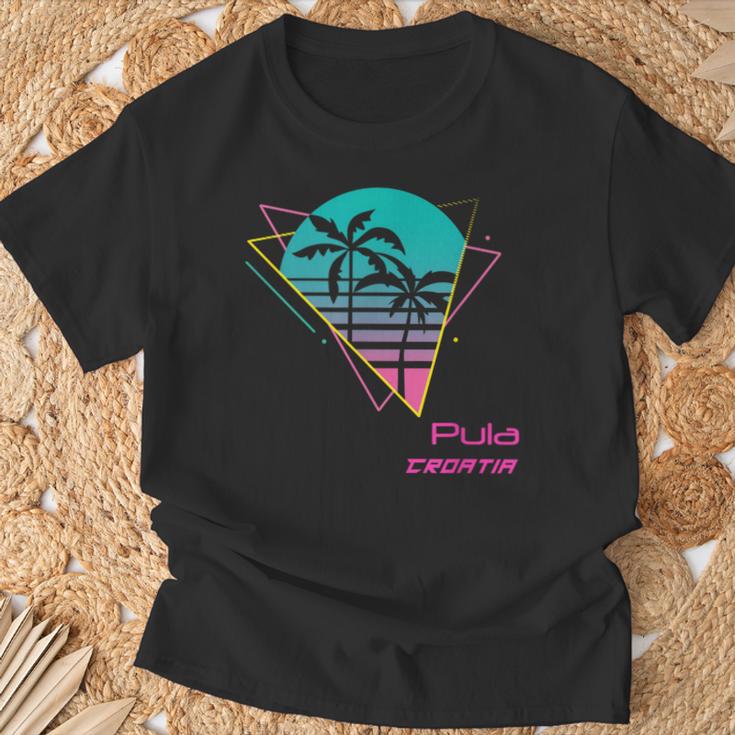 Retro Pula Croatia T-Shirt Geschenke für alte Männer