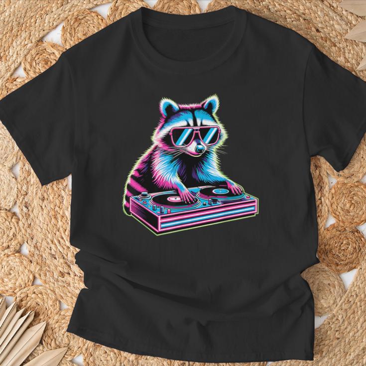 Retro Raccoon Dj Children Raccoon T-Shirt Geschenke für alte Männer