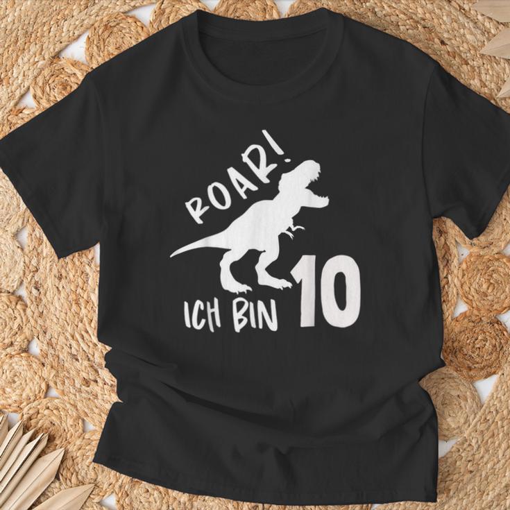 Roar Ich Bin 10 Jahre Alt 10Th Birthday T-Rex Dino T-Shirt Geschenke für alte Männer