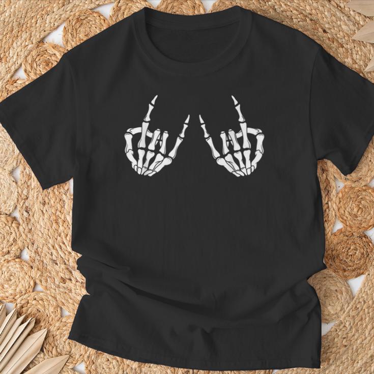 Rock & Roll Skeleton Hand T-Shirt Geschenke für alte Männer