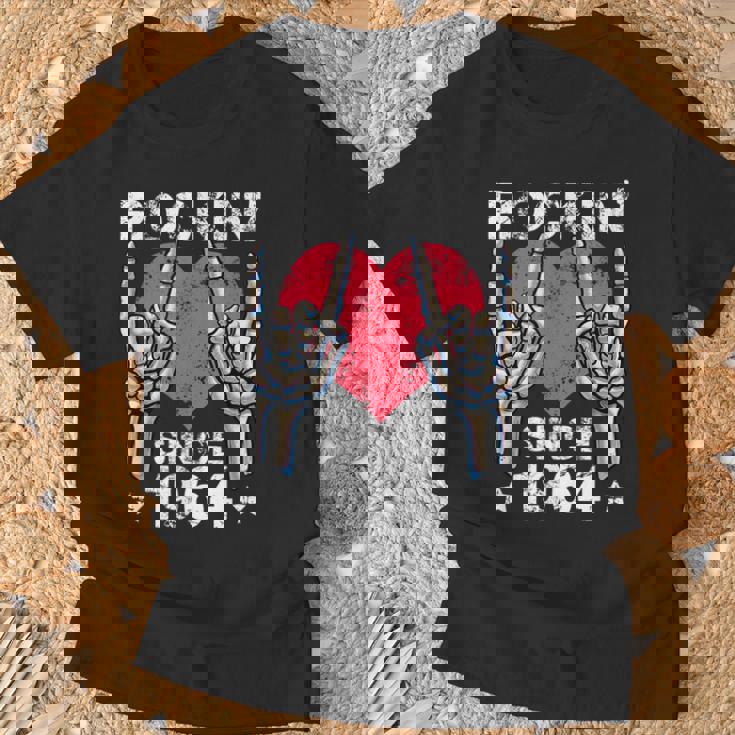Rockin Desde 1964 Rock & Roll Cumpleaños Retro Rock And Roll Camiseta unisex Regalos para ancianos