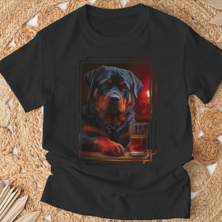 Rottweiler In Pub I Drinking Dog I Dog Bar Rottweiler T-Shirt Geschenke für alte Männer