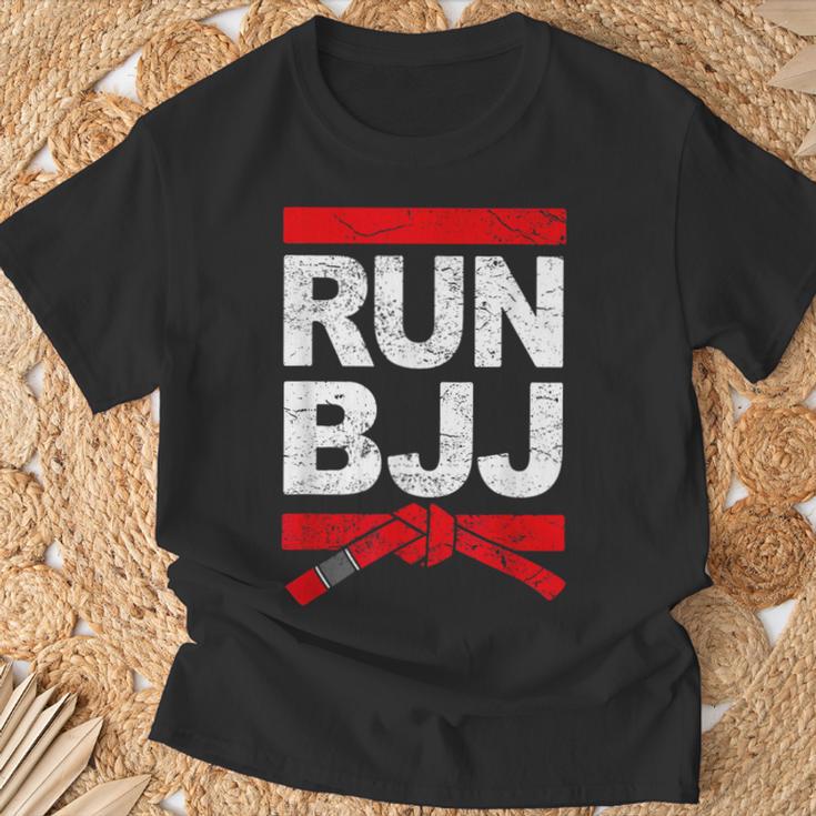 Run Bjj Brazilian Jiu-Jitsu Bjj Belt T-Shirt Geschenke für alte Männer