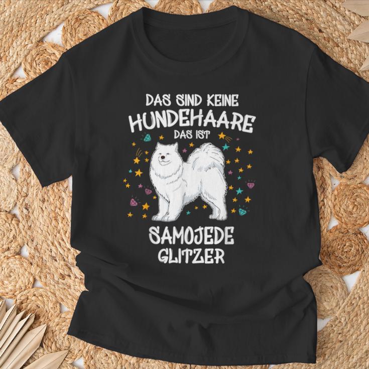 Samoje Glitter Dog Holder Dog Fun T-Shirt Geschenke für alte Männer