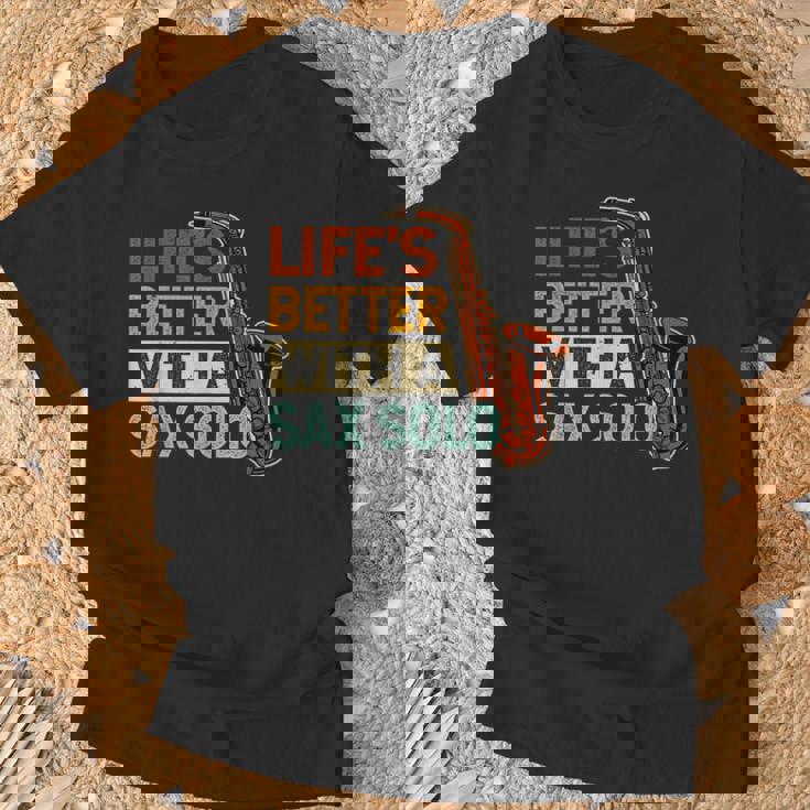 Sassofonista Life's Better With A Sax Solo Maglietta Regalos para ancianos