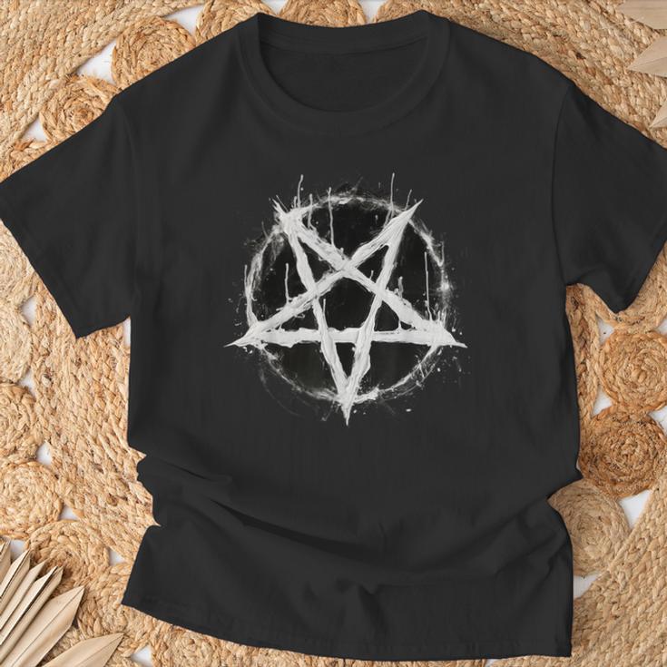 Satanic Devil 666 Pentagram T-Shirt Geschenke für alte Männer