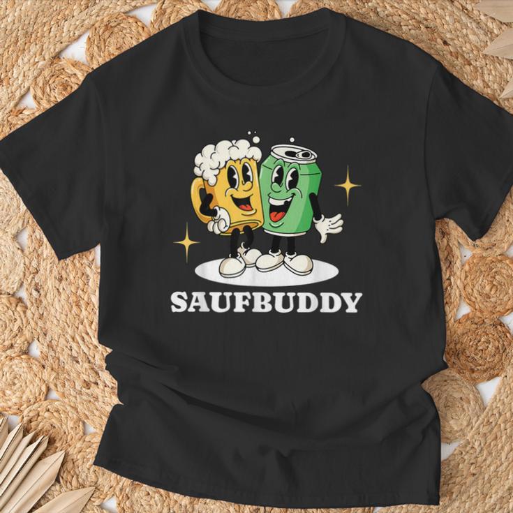 Saufbuddy Partnerlook Party Outfit Bier Liebhaber Motto T-Shirt Geschenke für alte Männer