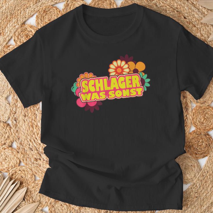 Schlager Was Sonst Schlageroutfit Party Schlagerparty T-Shirt Geschenke für alte Männer