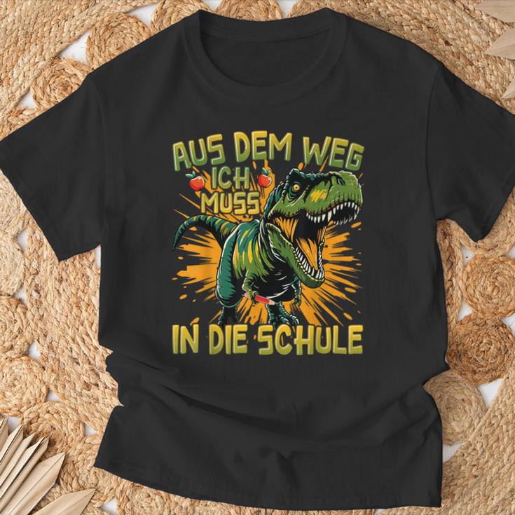 Schulkind 2024 T-Rex Dino Aus Dem Weg Ich Muss In Die Schule T-Shirt Geschenke für alte Männer