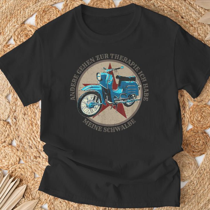 Schwalbenfahrer Schwalbe Gdr Moped T-Shirt Geschenke für alte Männer