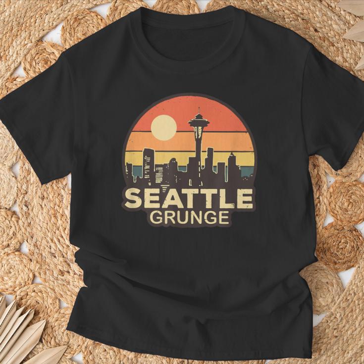 Seattle Grungeintage Skyline T-Shirt Geschenke für alte Männer