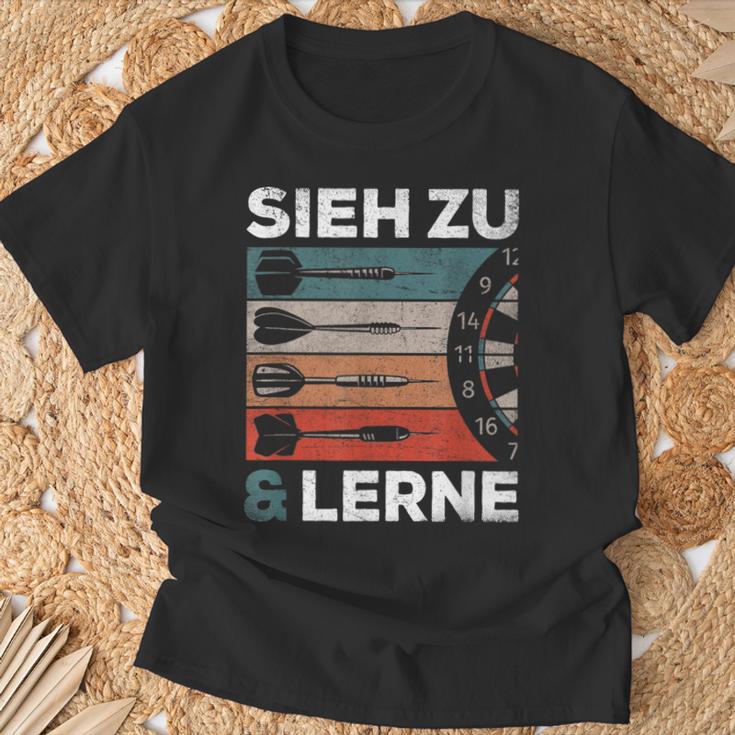 See Zu Und Lerneintage Darts Retro Sl Darts T-Shirt Geschenke für alte Männer