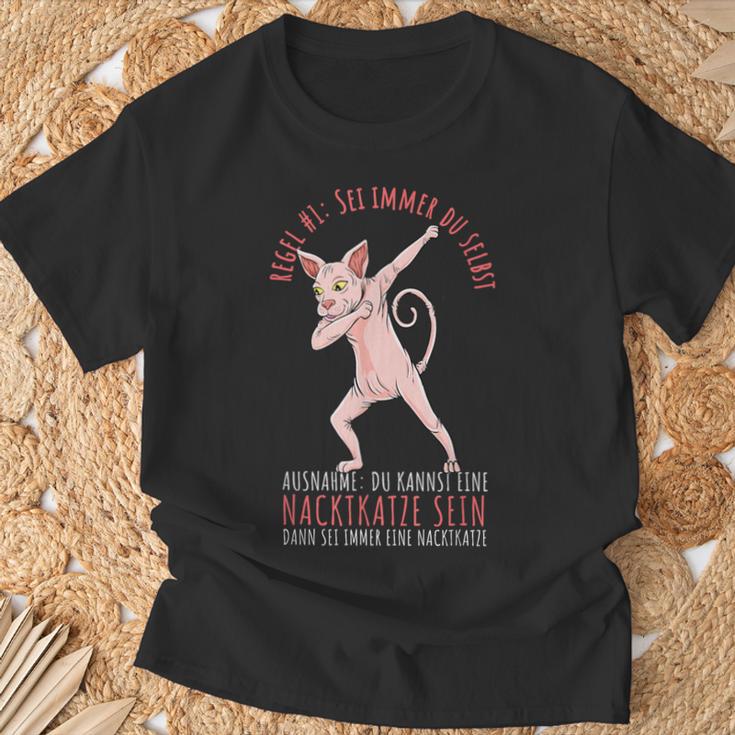 Sei Immer Du Selbst Sphynx Cat Lovers Nude Cat T-Shirt Geschenke für alte Männer