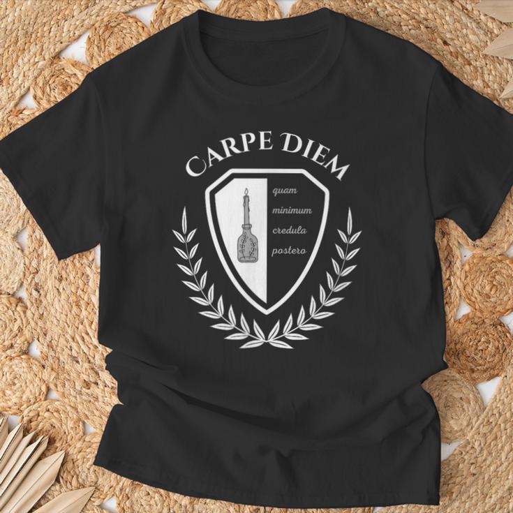 Seize The Day Carpé Diem Klassischer Toter Dichterliebhaber T-Shirt Geschenke für alte Männer