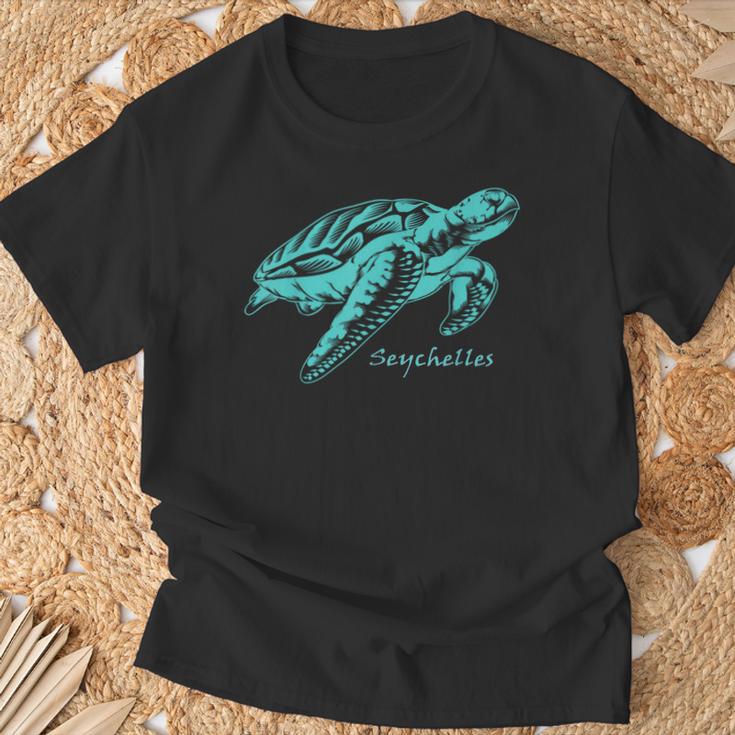 Seychelles Sea Turtle Lagoon Coral Reef Souvenir T-Shirt Geschenke für alte Männer