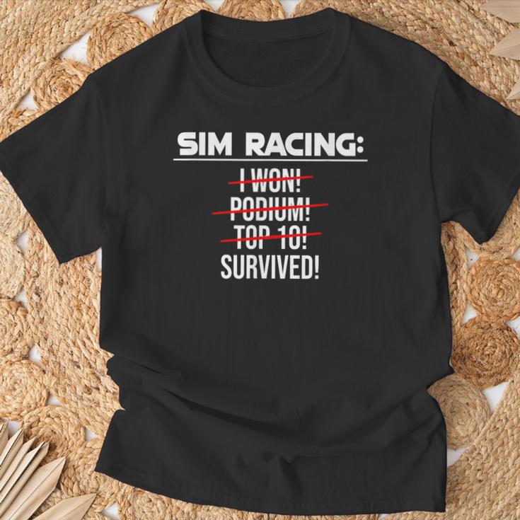 Simracing Gaming Sring Wheel Racing Game Simulator T-Shirt Geschenke für alte Männer